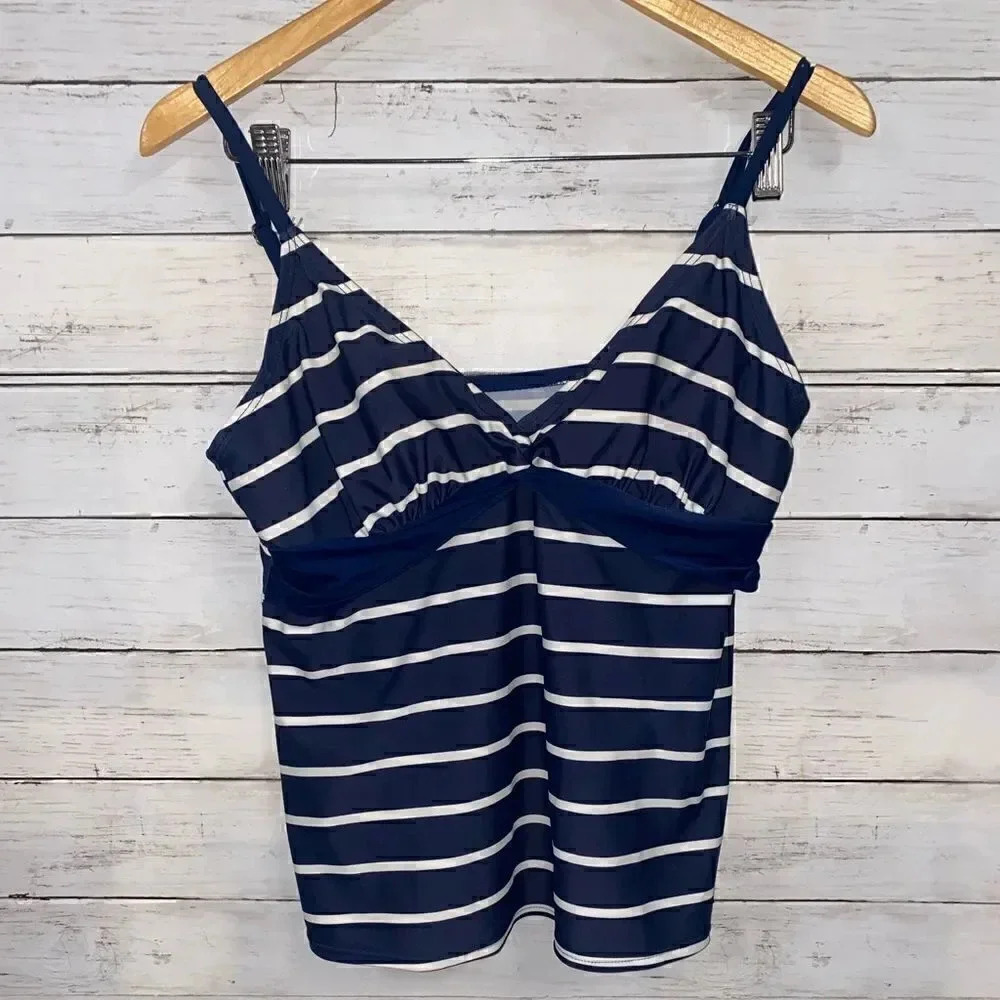 Merona Blue & White Stripe Tankini - Picture 1 of 4